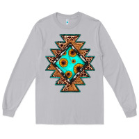 Moon Dust aztec leopard turquoise sunflower Long Sleeve Tee - JahusDesignShop