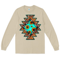 Mushroom aztec leopard turquoise sunflower Long Sleeve Tee - JahusDesignShop