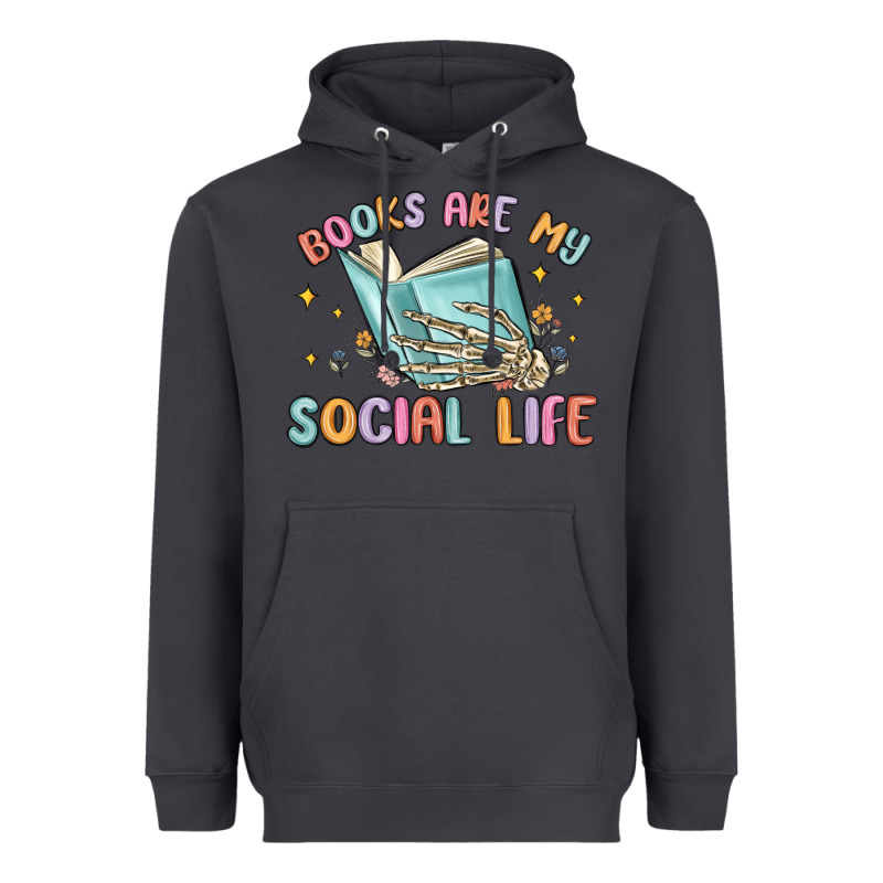 Books Are My Social Life Heavyweight Hoodie by MaliasSmallBusiness | Teevron