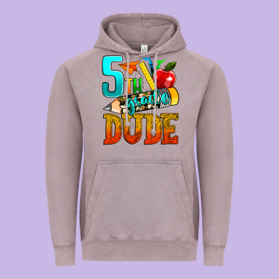 5th Grade Dude Vintage Hoodie Designed By Texasbilliewilder