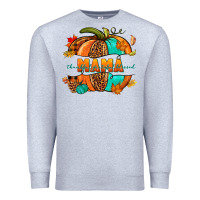 Heather Grey Thankful grateful blessed mama pumpkin Premium Sweatshirt - NancyCooperArtShop
