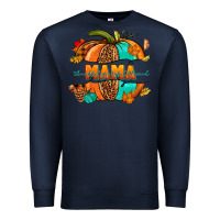 Navy Thankful grateful blessed mama pumpkin Premium Sweatshirt - NancyCooperArtShop