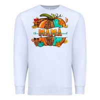 White Thankful grateful blessed mama pumpkin Premium Sweatshirt - NancyCooperArtShop