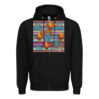 Black cactus gemstone seamless Zipper Hoodie - AdoDesignShop