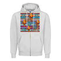 Dove Grey cactus gemstone seamless Zipper Hoodie - AdoDesignShop