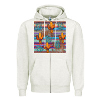 Oatmeal Heather cactus gemstone seamless Zipper Hoodie - AdoDesignShop
