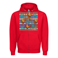 Red cactus gemstone seamless Zipper Hoodie - AdoDesignShop