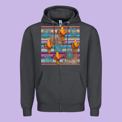 Cactus Gemstone Seamless Zipper Hoodie Designed By Adodesignshop
