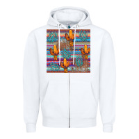 White cactus gemstone seamless Zipper Hoodie - AdoDesignShop