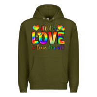 Army Green all for love and love for love Premium Hoodie - LillyAllenDesigns