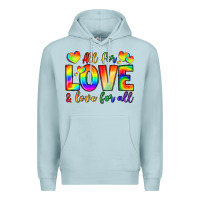 Blue Mist all for love and love for love Premium Hoodie - LillyAllenDesigns