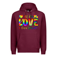 Burgundy all for love and love for love Premium Hoodie - LillyAllenDesigns
