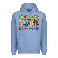 Colony Blue all for love and love for love Premium Hoodie - LillyAllenDesigns