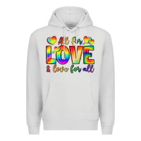 Dove Grey all for love and love for love Premium Hoodie - LillyAllenDesigns