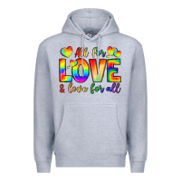 Heather Grey all for love and love for love Premium Hoodie - LillyAllenDesigns