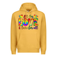 Mustard all for love and love for love Premium Hoodie - LillyAllenDesigns