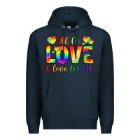 Navy all for love and love for love Premium Hoodie - LillyAllenDesigns