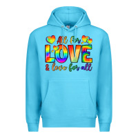 Ocean Blue all for love and love for love Premium Hoodie - LillyAllenDesigns