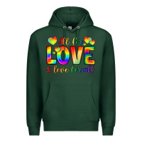 Sports Green all for love and love for love Premium Hoodie - LillyAllenDesigns