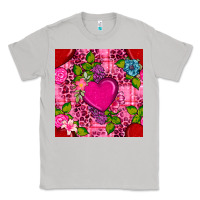 Moon Dust valentines day flower heart with leopard seamless pattern Classic Tee - BundleAndBundleShop