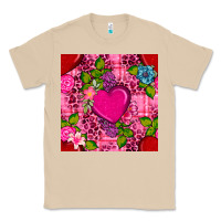 Mushroom valentines day flower heart with leopard seamless pattern Classic Tee - BundleAndBundleShop