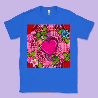 Valentines Day Flower Heart With Leopard Seamless Pattern Classic Tee Designed By Bundleandbundleshop
