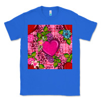 True Royal valentines day flower heart with leopard seamless pattern Classic Tee - BundleAndBundleShop