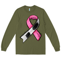 Army Green breast cancer sport ribbons Long Sleeve Tee - AdoDesignShop