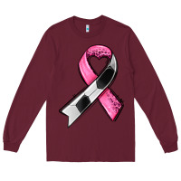 Burgundy breast cancer sport ribbons Long Sleeve Tee - AdoDesignShop
