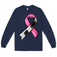 Navy breast cancer sport ribbons Long Sleeve Tee - AdoDesignShop