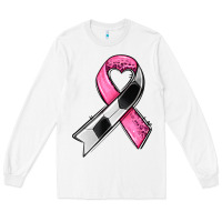 White breast cancer sport ribbons Long Sleeve Tee - AdoDesignShop