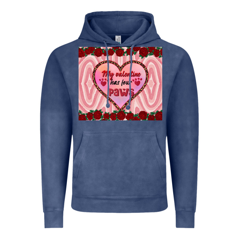 My Valentine Has Four Paws Vintage Hoodie by RanaPortraitStore | Teevron