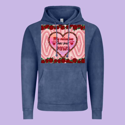 My Valentine Has Four Paws Vintage Hoodie Designed By Ranaportraitstore