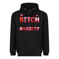 Black bad bitch with bad anxiety Heavyweight Hoodie - MaliasSmallBusiness
