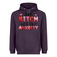 Plum bad bitch with bad anxiety Heavyweight Hoodie - MaliasSmallBusiness