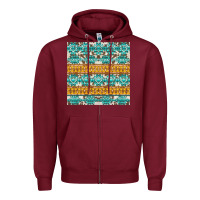 Burgundy aztec cowhide seamless Zipper Hoodie - AdoDesignShop