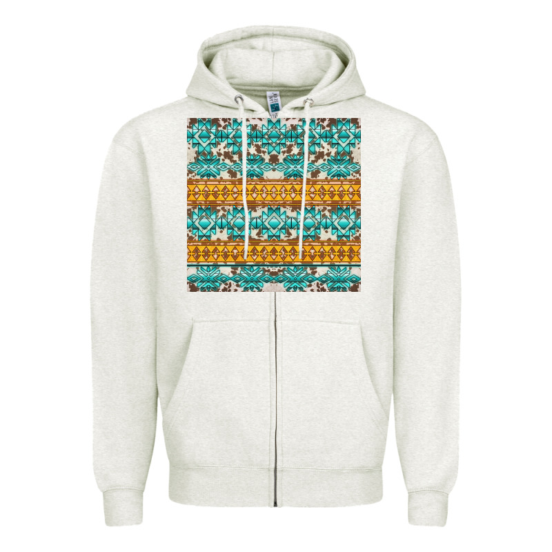 Aztec Cowhide Seamless Zipper Hoodie by AdoDesignShop | Teevron