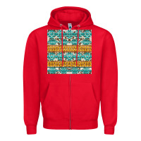 Red aztec cowhide seamless Zipper Hoodie - AdoDesignShop