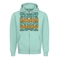 Seafoam aztec cowhide seamless Zipper Hoodie - AdoDesignShop