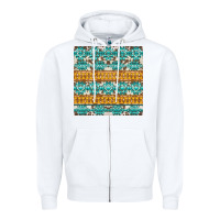 White aztec cowhide seamless Zipper Hoodie - AdoDesignShop