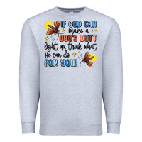 Heather Grey if god can make a bugs butt light up Premium Sweatshirt - MaliasSmallBusiness
