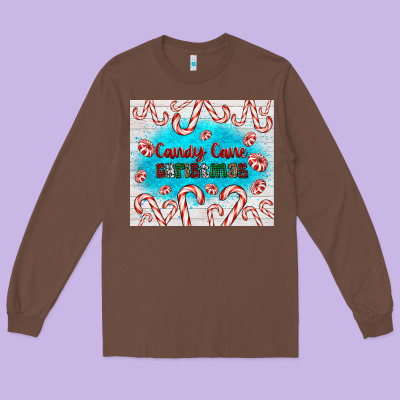 Candy Cane Christmas Long Sleeve Tee Designed By Adodesignshop