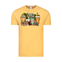 Vintage Mustard safari animals coffee cups Vintage Tee - Zillion Design Studio