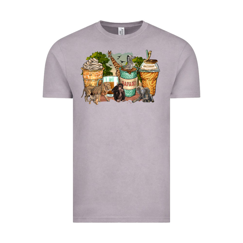Safari Animals Coffee Cups Vintage Tee by Zillion Design Studio | Teevron