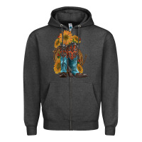 Charcoal Heather western boots with sunflowers Zipper Hoodie - Artiststas