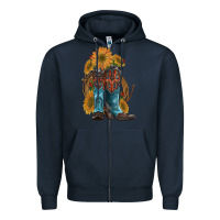 Navy western boots with sunflowers Zipper Hoodie - Artiststas