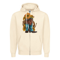 Sandshell western boots with sunflowers Zipper Hoodie - Artiststas