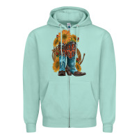 Seafoam western boots with sunflowers Zipper Hoodie - Artiststas