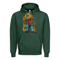 Sports Green western boots with sunflowers Zipper Hoodie - Artiststas