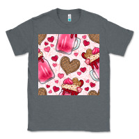 Charcoal Heather valentines day milkshake seamless pattern Classic Tee - BundleAndBundleShop